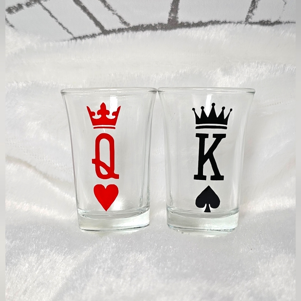 His & Hers Queen & King Shot Glasses